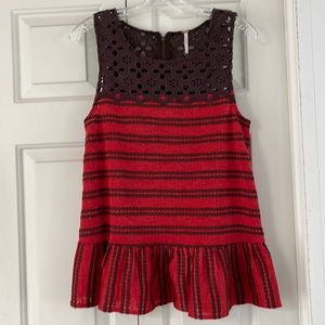 Free People sleeveless eyelet top Size S/P